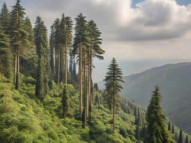 Hill tropical forest view landscape