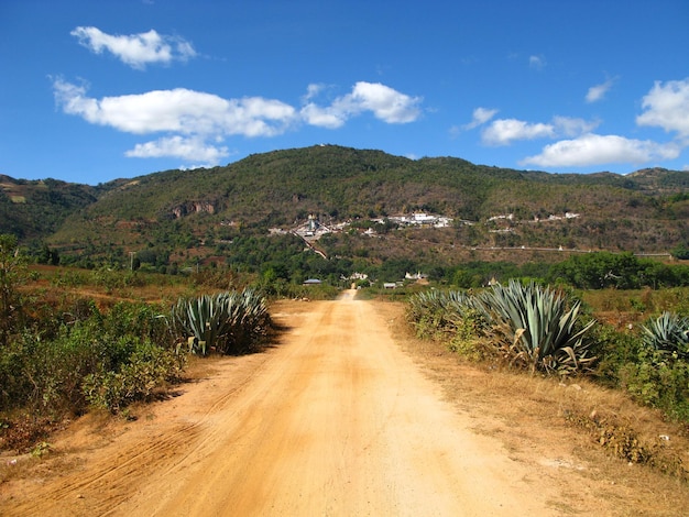 The hill with Pindaya caves Myanmar