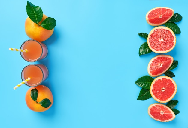 ÃÂ¡hilled grapefruit juice  on a blue background