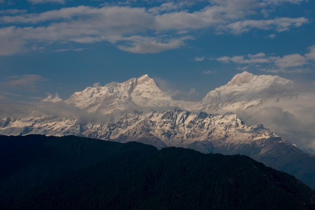 Himal bewolkte hemelachtergrond