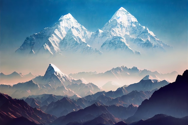 Himalaya bergen 3D illustratie