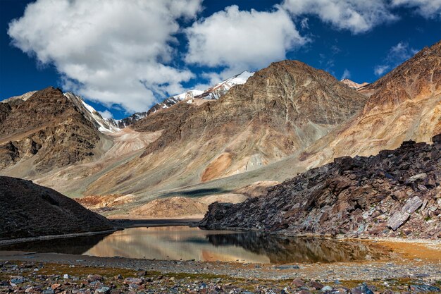 Himalaya landschap met bergmeer