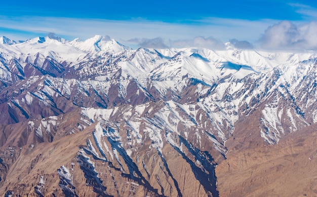 Himalaya mountains under clouds