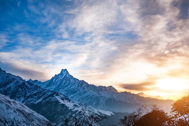 Himalaya mountains at sunrise, Nepal