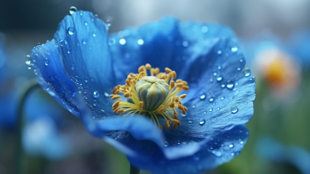 Himalayan Blue Poppy Flower bloeide prachtig generatieve AI