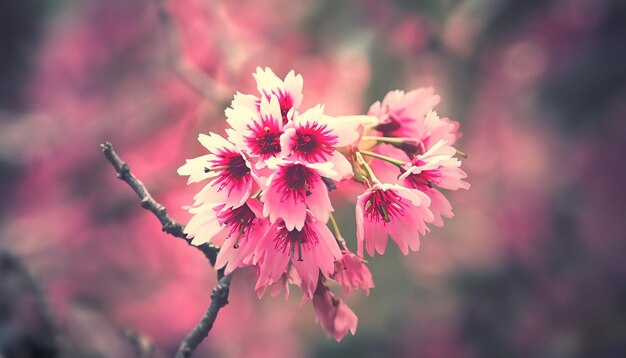 Himalayan Cherry Vintage Filter bloeit in Retro Glam