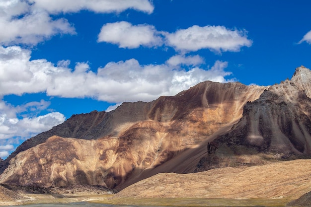 Himalayan mountain landscape along Leh to Manali highway Majestic rocky mountains in Indian Himalayas India