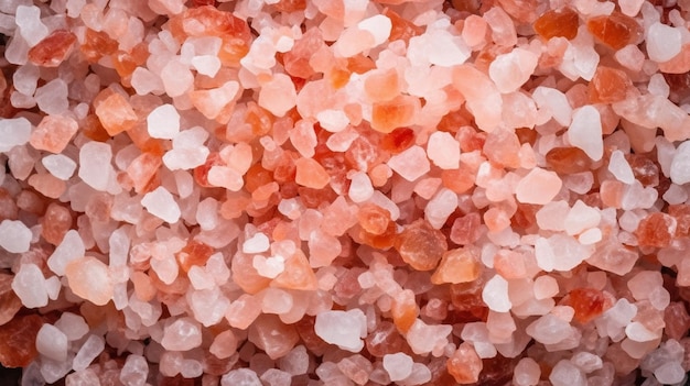 Himalayan pink rock salt Top down view