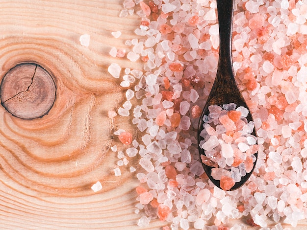 Himalayan pink salt in crystals