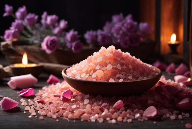 Himalayan pink salt for spa background