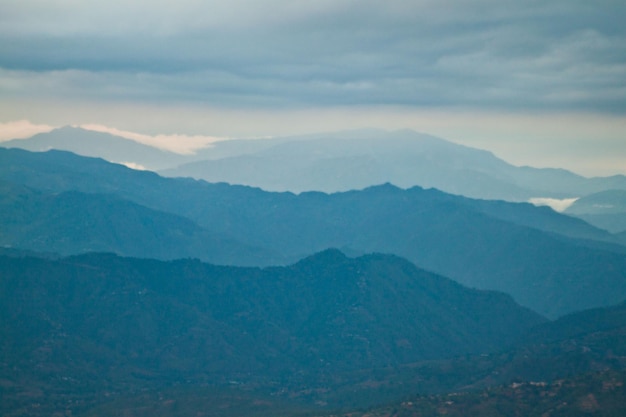 Himalays mountains layers, view from nagarkot, nepal