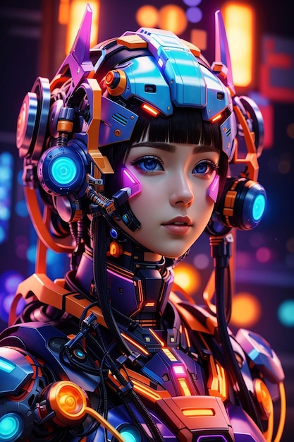 3d render of Mecha robot anime girl AI Generative 30717987 Stock Photo at  Vecteezy