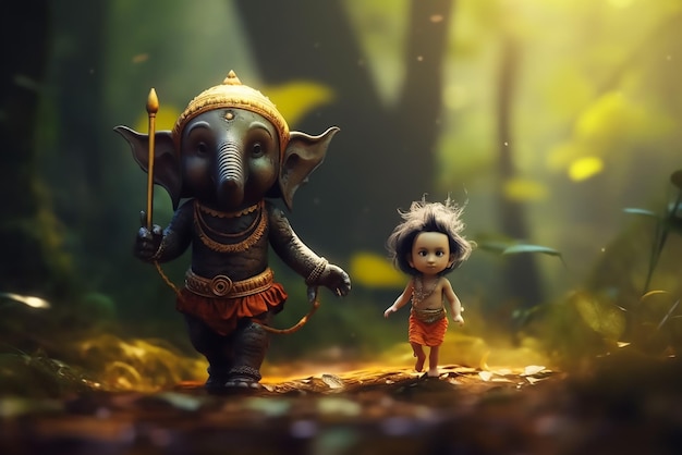 Hindoe-god Ganesh illustratie