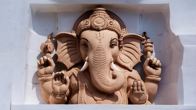 Hindoe god Ganesha Ganesha afgod op wit