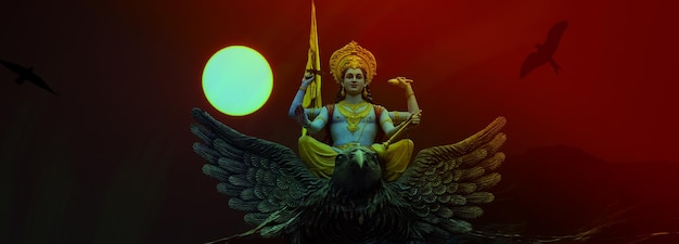 Hindoe-god Vishnu wallpaper groot standbeeld van god Vishnu afbeelding hd