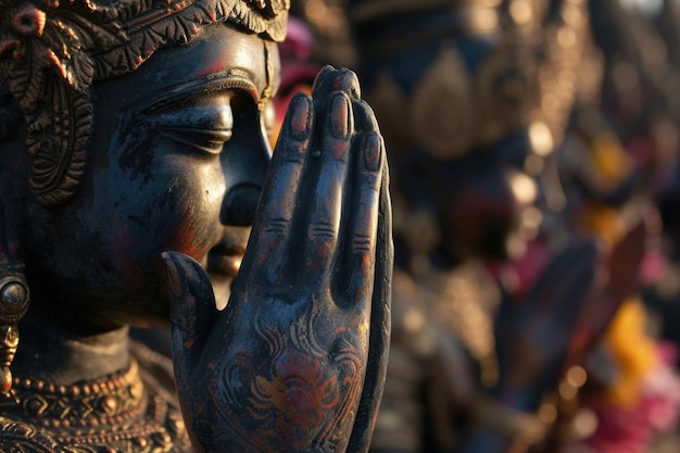 Hindoes bidden in Yogyakarta voor de Nyepi-dag