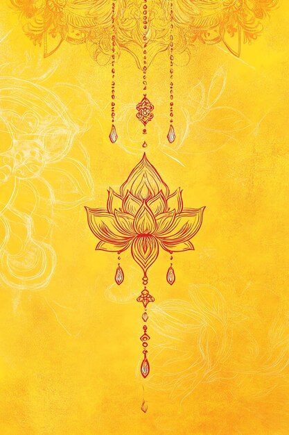 Photo hindu beautiful decorative yellow background indian background theme
