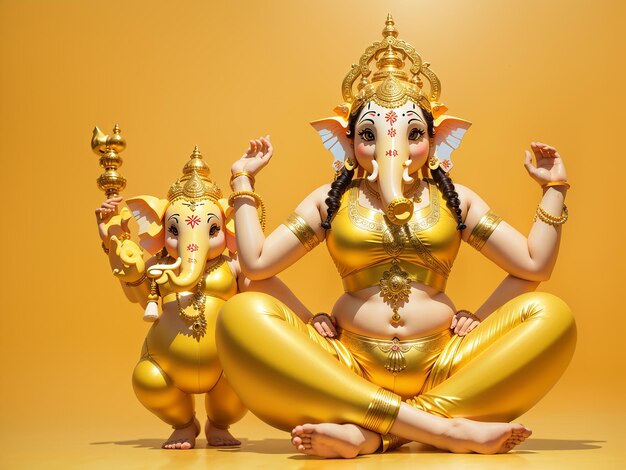 Hindu God Ganesha on blurred bokeh background Ganesha Idol