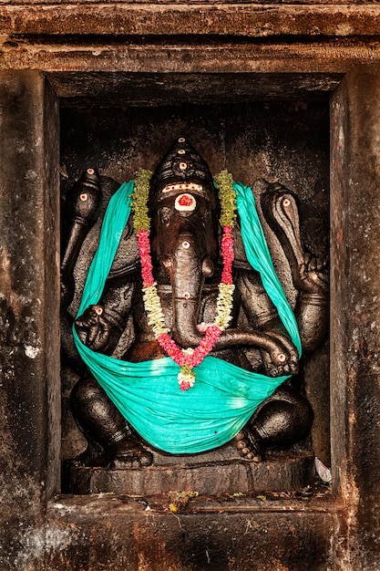 Hindu god Ganesha image Brihadishwarar Temple Tanjore Thanjavur Tamil Nadu India