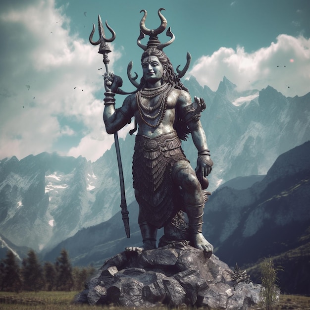 A hindu god mahadev statue maha shivaratri