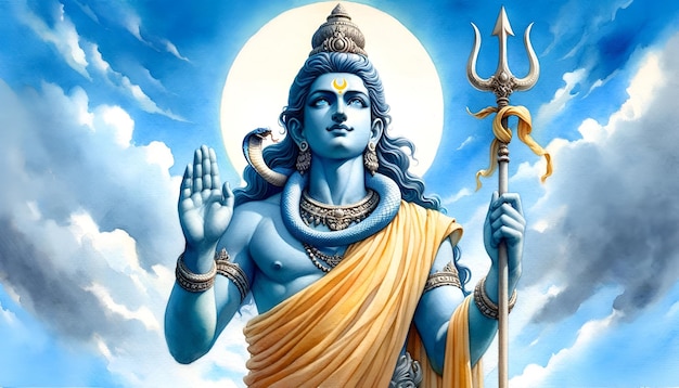 Hindu god shiva illustration for masik shivaratri