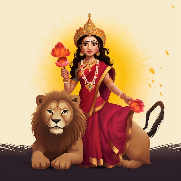 Hindu goddess cartoon image