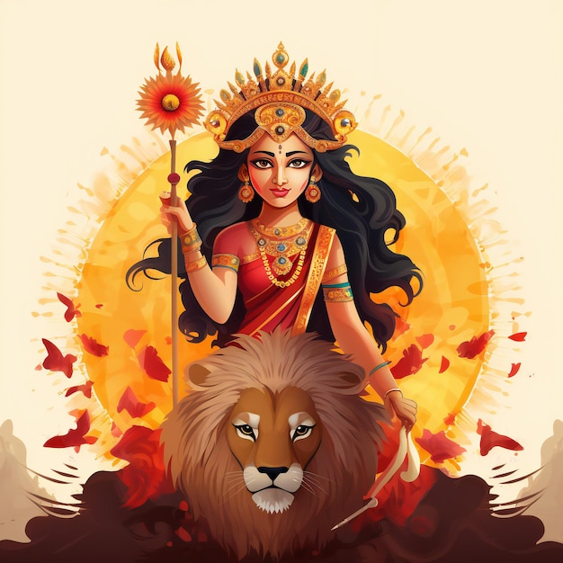 Hindu Goddess Cartoon Image