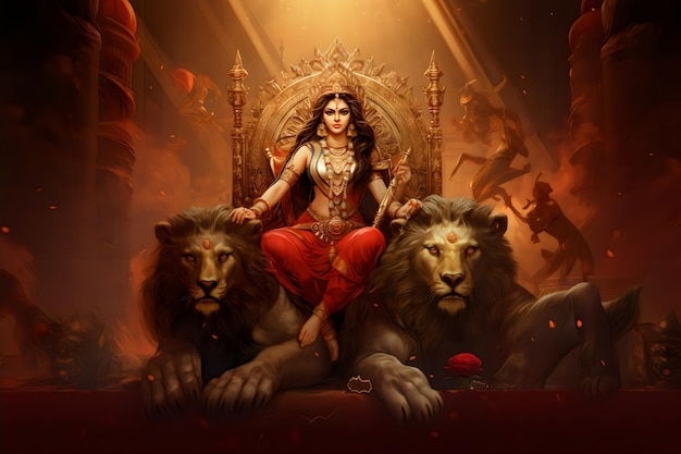 Hindu goddess Durga generated by Ai