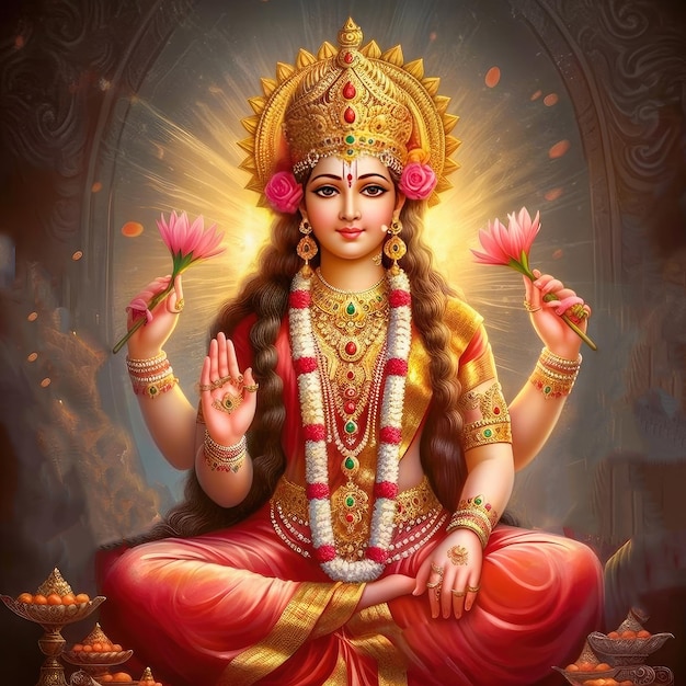 Photo hindu goddess laxmi beautiful wallpaper