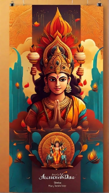 Photo hindu goddess maa durga portrait