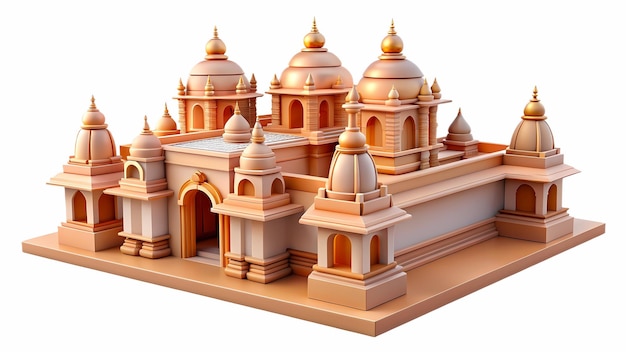 Hindu ram mandir 3d rendred design