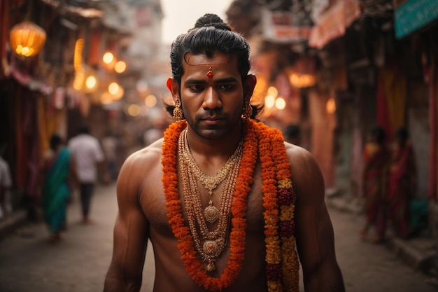 Индуистский святой человек в Варанаси, Индия