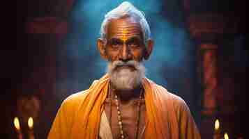 Photo a hindu saint during ram navami at gurugram haryana india