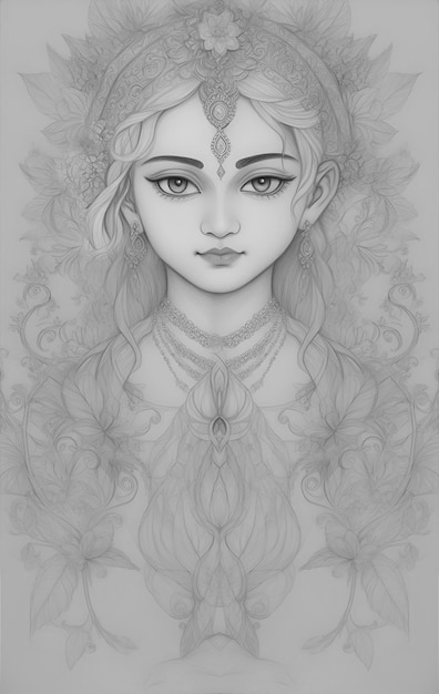 hindugoddess_portrait_pencil_sketch