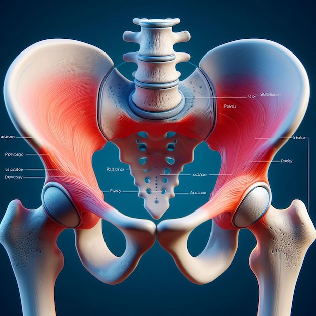 Hip Joint Pain with illustration and 3D Arts