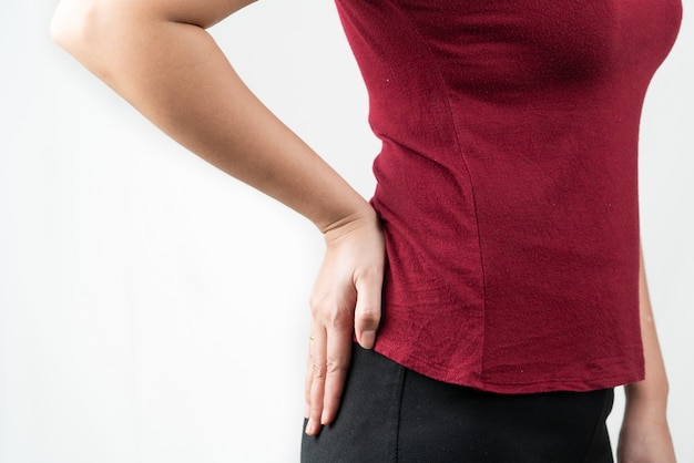 Hip pain, women suffer from office syndrome. healthcare and medical concept