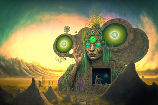 hippie music festival psychedelic concept art