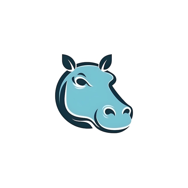 Foto hippo hoofd logo sjabloon vector pictogram ontwerp dierenkop logo