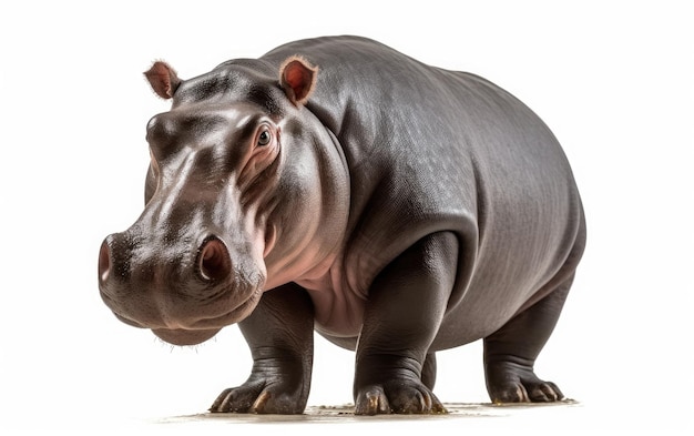 A hippo isolated on white background Generative AI