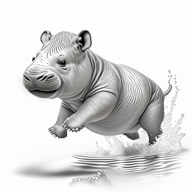 Hippopotame Coloring page for adults Coloring page for kids