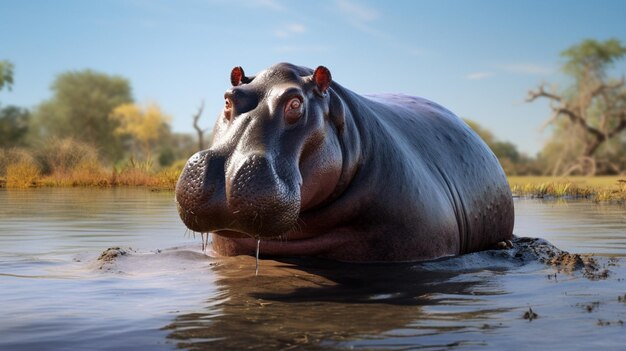 Hippopotamus achtergrond van hoge kwaliteit