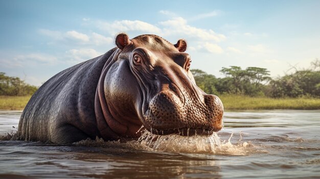 Hippopotamus achtergrond van hoge kwaliteit