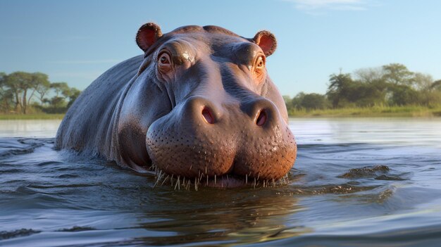 Hippopotamus achtergrond van hoge kwaliteit