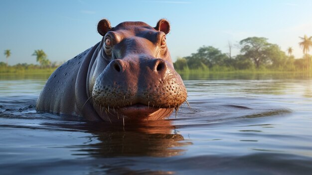 Hippopotamus achtergrond van hoge kwaliteit