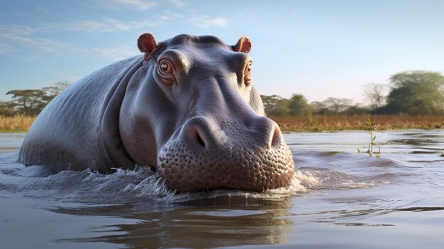 Hippopotamus achtergrond van hoge kwaliteit