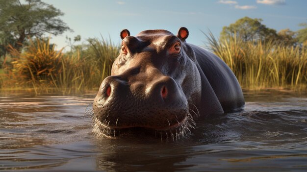 Photo hippopotamus high quality background