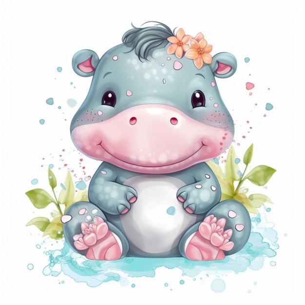 Hippopotamus Sublimatie Clipart Grafiek