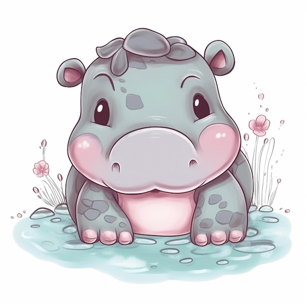 Photo hippopotamus sublimation clipart graphic