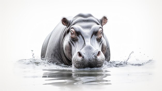 Photo hippopotamus on white background