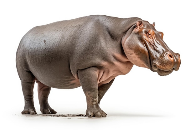 Photo hippopotamus on white background